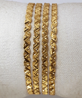 BRASS Polished gold plated bangles, Purity : 14 CRT