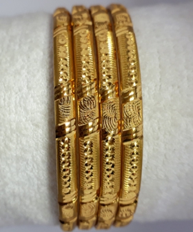 Non Polished gold plated bangles, Technics : Machine Made