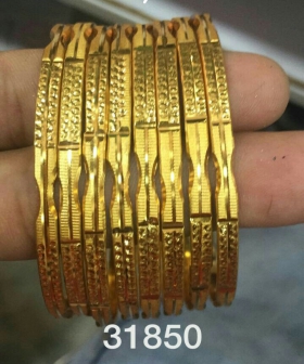 Non Polished Micron Gold Plated Bangles, Technics : Machine Made