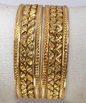 Polished One Gram Gold Bangles, Technics : Machine Made