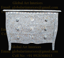 Light Grey MOP Inlay Chest of Drawer