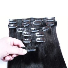 Virgin human clip in hair, Style : Natural Wave