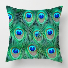 Digital Printed Cushion, peacock feather printed cushion