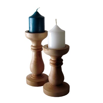 Decorative Hand Carved Wooden Candle, for Home Decoration, Shape : tall