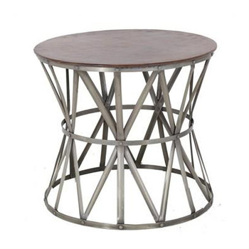 Hammered Silver Aluminum Side Table