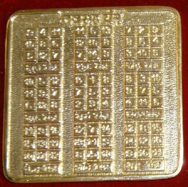 Brass Navgrah Yantra, Packaging Type : Box