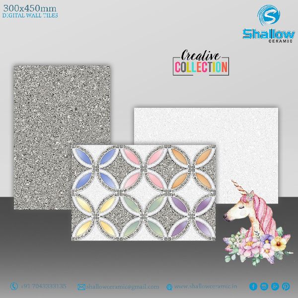 SHALLOW Digital Ceramic Tiles, Color : Multicolor