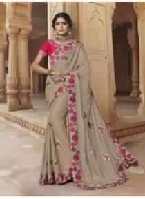 Georgette Embroidered Wedding Saree