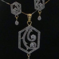Brass CZ jewelry Pendant Set