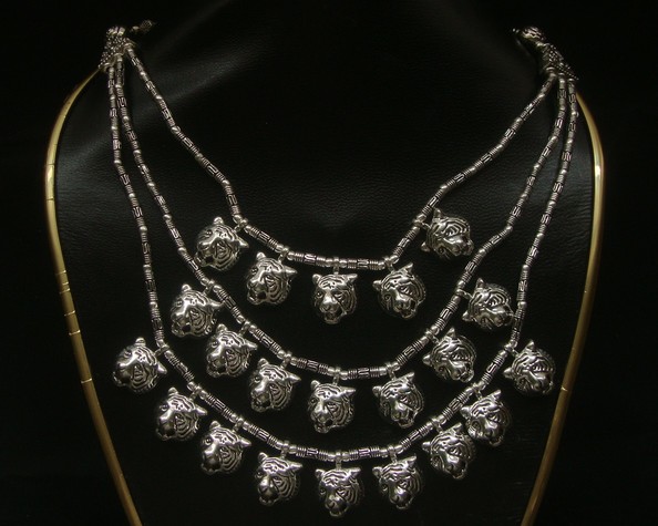 Silver oxidized jewellery necklace
