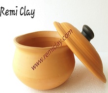 Remi Clay Ceramic Terracotta Biryani Handi, Shape : Belly Shape