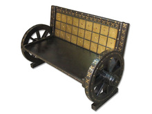 Indian Traditional wooden brass Block Bench, for Home Furniture, Size : L86* W28 *H 35 inches