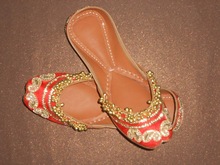 Vikram Export Genuine Leather Indian Beaded Shoes, Gender : Girls