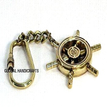 Nautical Brass Collectible ship wheel Key Chain