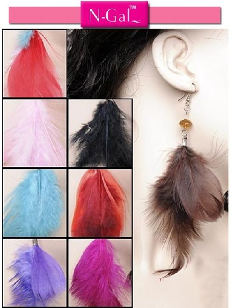 Multi Color Feather Earrings