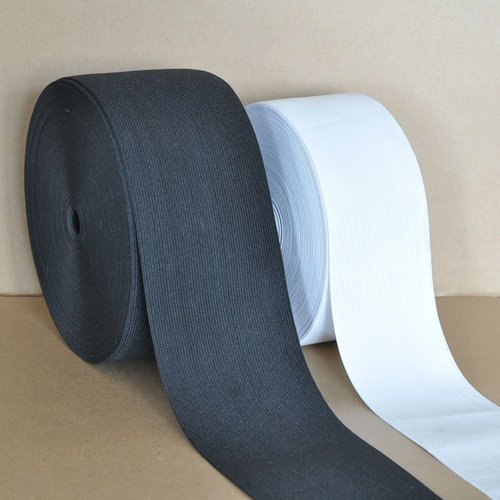Black and White Garment Elastic Tape, Pattern : Plain