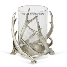Metal antler hurricane candle holder, for Home Decoration, Style : Europe