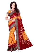 Dhyana Creation Bandhani Saree, Occasion : Party, Wedding, Ceremony, Official, Business, Evening Wear