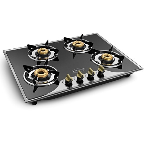 Hobs 4 Burner Gas Stove, Color : Black