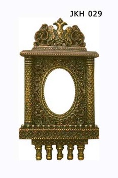 Double peacock round mirror frame