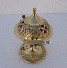 PORTHO Metal Brass Censer Incense Burner, for home temple, Style : Religious