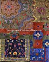 Wool Patchwork Design Area Rug