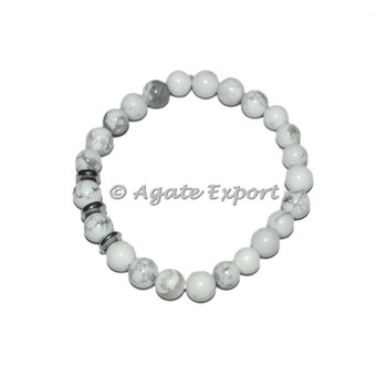 Agateexport.com Gemstone White Howlite Bracelets, Gender : Children's, Men's, Unisex, Women's
