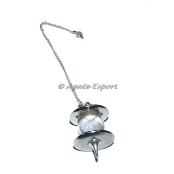 Agate Export Gemstone Silver Plain Steel Pendulum
