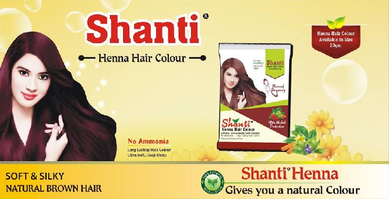 Shanti Henna Brown Hair Colour, for Parlour, Personal, Form : Powder