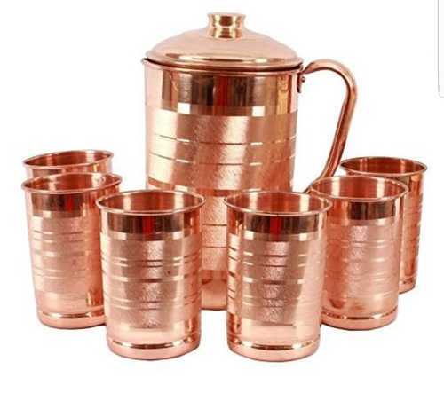 Pure Copper Jug with Glass Set, Feature : Life Time Health Benefit
