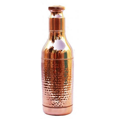 Plain Copper Hammered Bottle