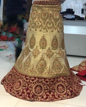 Traditional heavy silk ghagra bridal lehenga choli