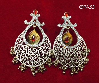 Fancy Bridal Earrings, Color : red, white, silver