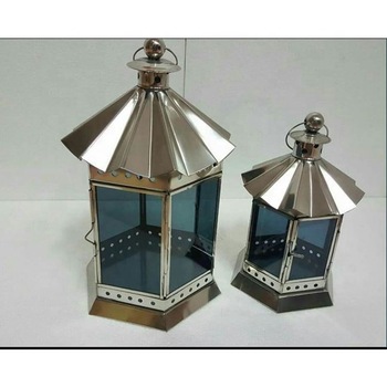 Iqbal Collection glass metal lantern, for Home Lighting Decoration