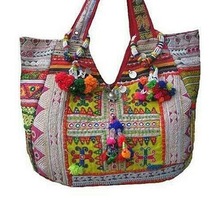 Suzani Embroidery Matka Handbags travel and Shoulder Bag