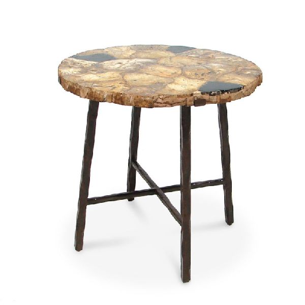 WOOD ROUND ACCENT TABLE