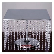 Silver Square Crystal Pendants Chandelier Cake Stand