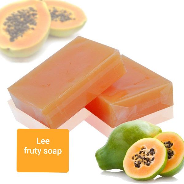 Lee Fruity Soap, for Face body, Form : Solid