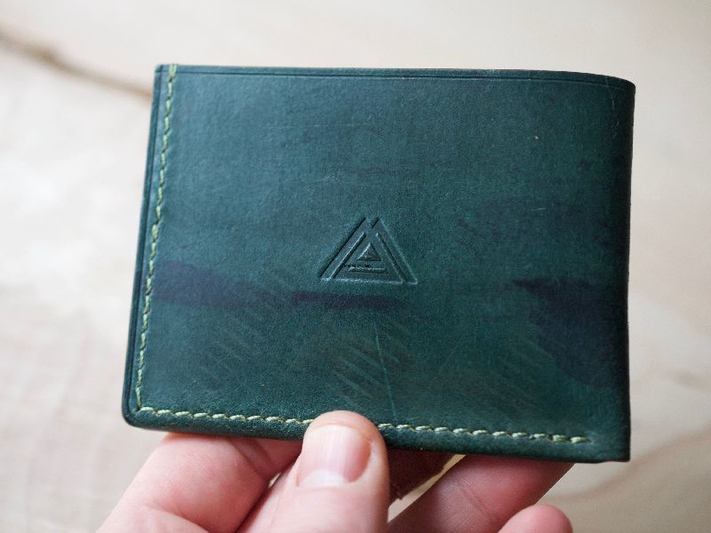 Leather Green Leather Coin Holder, Size : M, S