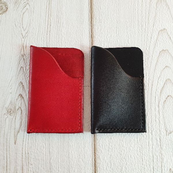 Leather Red & Black Leather Coin Holder