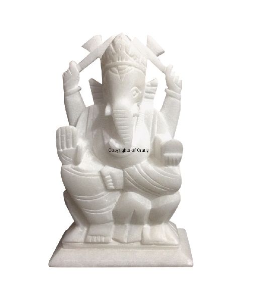 Cratly Marble Ganesha Statue, Color : White Material