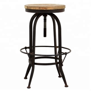 Vintage iron metal black rusty Bar stool