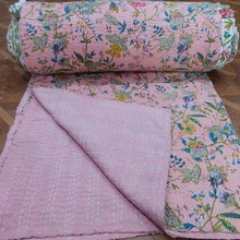  Printed Hand Stitching Kantha Quilt, Feature : Soft