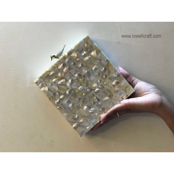 WHITE MOTHER OF PEARL CLUTCH SLING