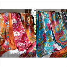 Kantha Quilts Reversible Throws Bedspread, for Home, Hotel, outdoor, Pattern : Embroidered