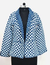 Women Short Quilted Indigo Jacket