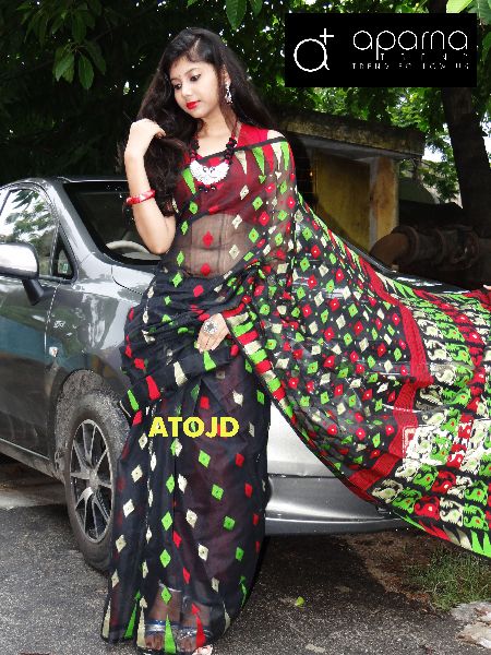 Printed Dhakai Jamdani Saree, Gender : Ladies