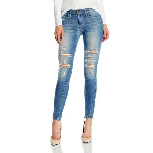 Spandex Ladies Ripped Jeans, Size : 28-34 Inches