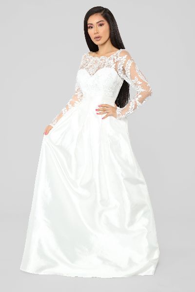 Cotton Embroidered Gown, Size : L, XL