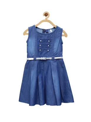 Plain Girls Denim Frock, Feature : Comfortable, Skin Friendly